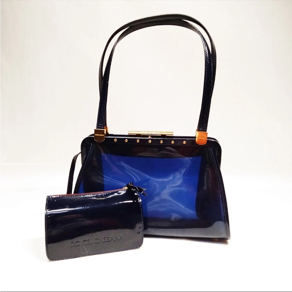 Dolce & Gabbana Blue Transparent PVC Resin Shoulder Bag Vintage Y2K